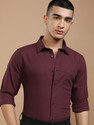 HIGHLANDER Men Self Design Casual Red Shirt