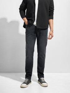 HIGHLANDER Men Slim Mid Rise Black Jeans