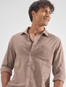 HIGHLANDER Men Solid Casual Brown Shirt