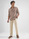 HIGHLANDER Men Solid Casual Brown Shirt