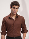 HIGHLANDER Men Solid Casual Brown Shirt