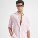 HIGHLANDER Men Solid Casual Pink Shirt