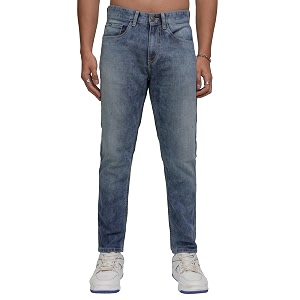 Highlander Mens Tapered Fit Denim Jeans for