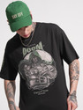 HIGHLANDER Printed Men Round Neck Black T-Shirt