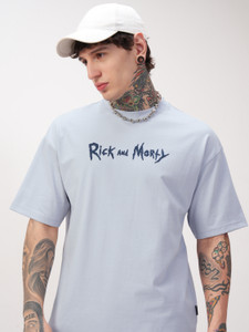 HIGHLANDER Printed Men Round Neck Grey T-Shirt