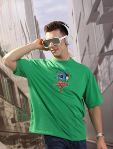 HIGHLANDER Printed Typography Men Round Neck Green