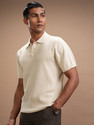 HIGHLANDER Self Design Men Polo Neck Beige