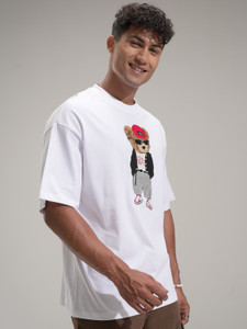 HIGHLANDER Self Design Men Round Neck White