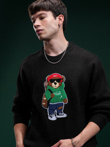 HIGHLANDER Self Design Round Neck Casual Men