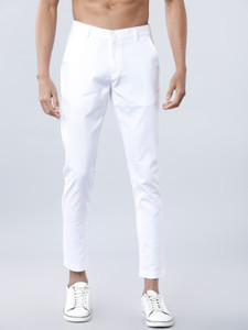 highlander skinny fit men white trousers