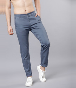 highlander slim fit men blue trousers