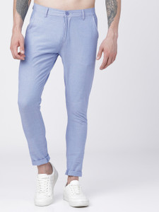 highlander slim fit men light blue trousers
