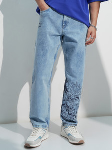 highlander straight fit men light blue jeans