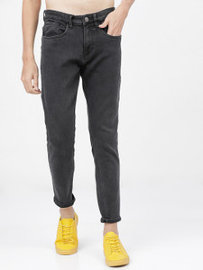 highlander tapered fit men black jeans