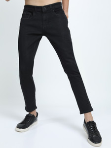 highlander tapered fit men black jeans