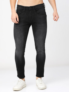 highlander tapered fit men black jeans