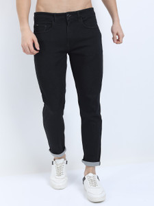 highlander tapered fit men black jeans