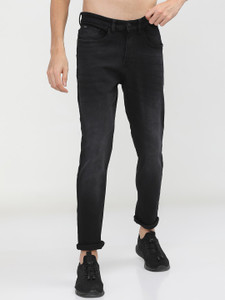 highlander tapered fit men black jeans
