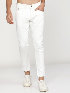 highlander tapered fit men white jeans