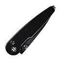 Hightron Birdidi Pocket Knife, 2.91" Slim Folding knife, Button-lock with D2 Blade and Aluminum Handle, all black for Ladies and Gentlemen