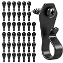 HiGift 40 Pack String Light Hanger Hooks, Stainless Steel Light Clips Black, Outdoor Screw Hooks Rope Light Clips for Hanging Christmas Light, Plants, Party Light Wire and Led Fairy Led Light Clips