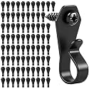 HiGift 80 Pack String Light Hanger Hooks, Stainless Steel Light Clips Black, Outdoor Screw Hooks Rope Light Clips for Hanging Christmas Light, Plants, Party Light Wire and Led Fairy Led Light Clips