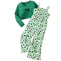 HIHA Girls Long Sleeve Crop Top Sleeveless Jumpsuits Outfit Size 4-12