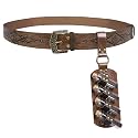 HiiFeuer Medieval Embossed Alchemy Faux Leather Buckle Belt with 4 Cork Vials, Fantasy Wizard Potion Bottles Belt