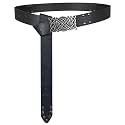 HiiFeuer Viking Embossed Buckle Belt, Nordic Faux Leather Knight Belt, Retro Medieval Warrior Belt for LARP Cosplay Halloween