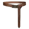 HiiFeuer Viking Embossed Buckle Belt, Nordic Faux Leather Knight Belt, Retro Medieval Warrior Belt for LARP Cosplay Halloween