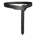 HiiFeuer Viking Embossed Buckle Belt, Nordic Faux Leather Knight Belt, Retro Medieval Warrior Belt for LARP Cosplay Halloween