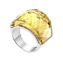 HIJONES Men Women Stainless Steel Cubic Zirconia Royal Crystal Rings Wrap Band Cocktail Style