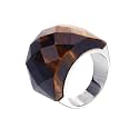 HIJONES Men Women Stainless Steel Cubic Zirconia Royal Crystal Rings Wrap Band Cocktail Style