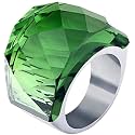 HIJONES Men Women Stainless Steel Cubic Zirconia Royal Crystal Rings Wrap Band Cocktail Style