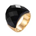HIJONES Men Women Stainless Steel Cubic Zirconia Royal Crystal Rings Wrap Band Cocktail Style