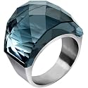 HIJONES Men Women Stainless Steel Cubic Zirconia Royal Crystal Rings Wrap Band Cocktail Style