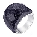 HIJONES Men Women Stainless Steel Cubic Zirconia Royal Crystal Rings Wrap Band Cocktail Style