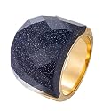 HIJONES Men Women Stainless Steel Cubic Zirconia Royal Crystal Rings Wrap Band Cocktail Style