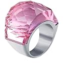 HIJONES Men Women Stainless Steel Cubic Zirconia Royal Crystal Rings Wrap Band Cocktail Style