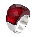 HIJONES Men Women Stainless Steel Cubic Zirconia Royal Crystal Rings Wrap Band Cocktail Style