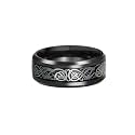 HIJONES Unisex Carbide Fiber Celtic Dragon Spinner Ring Wedding Spins Band