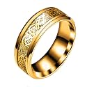 HIJONES Unisex Carbide Fiber Celtic Dragon Spinner Ring Wedding Spins Band