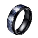 HIJONES Unisex Carbide Fiber Celtic Dragon Spinner Ring Wedding Spins Band