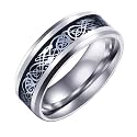 HIJONES Unisex Carbide Fiber Celtic Dragon Spinner Ring Wedding Spins Band