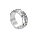 HIJONES Unisex Carbide Fiber Celtic Dragon Spinner Ring Wedding Spins Band