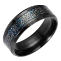 HIJONES Unisex Carbide Fiber Celtic Dragon Spinner Ring Wedding Spins Band