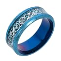 HIJONES Unisex Carbide Fiber Celtic Dragon Spinner Ring Wedding Spins Band