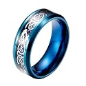HIJONES Unisex Carbide Fiber Celtic Dragon Spinner Ring Wedding Spins Band