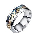 HIJONES Unisex Carbide Fiber Celtic Dragon Spinner Ring Wedding Spins Band