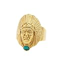 HIJONES Unisex Stainless Steel Indian Chief Tribe Ring